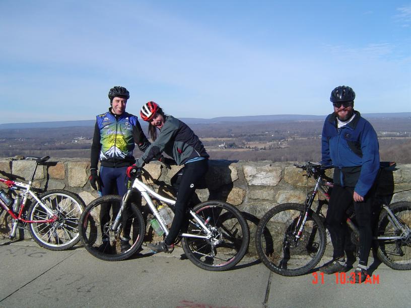 Three Friends Enjoy A Bike Ride