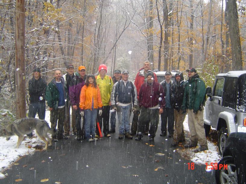 The crew at a Sals trail maintenance day.